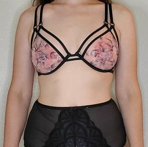 36D Victoria's Secret double strappy floral sheer
